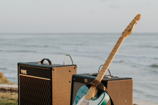 Guitar amplifier in a studio setting representing the new era of hardware-based neural amp modeling